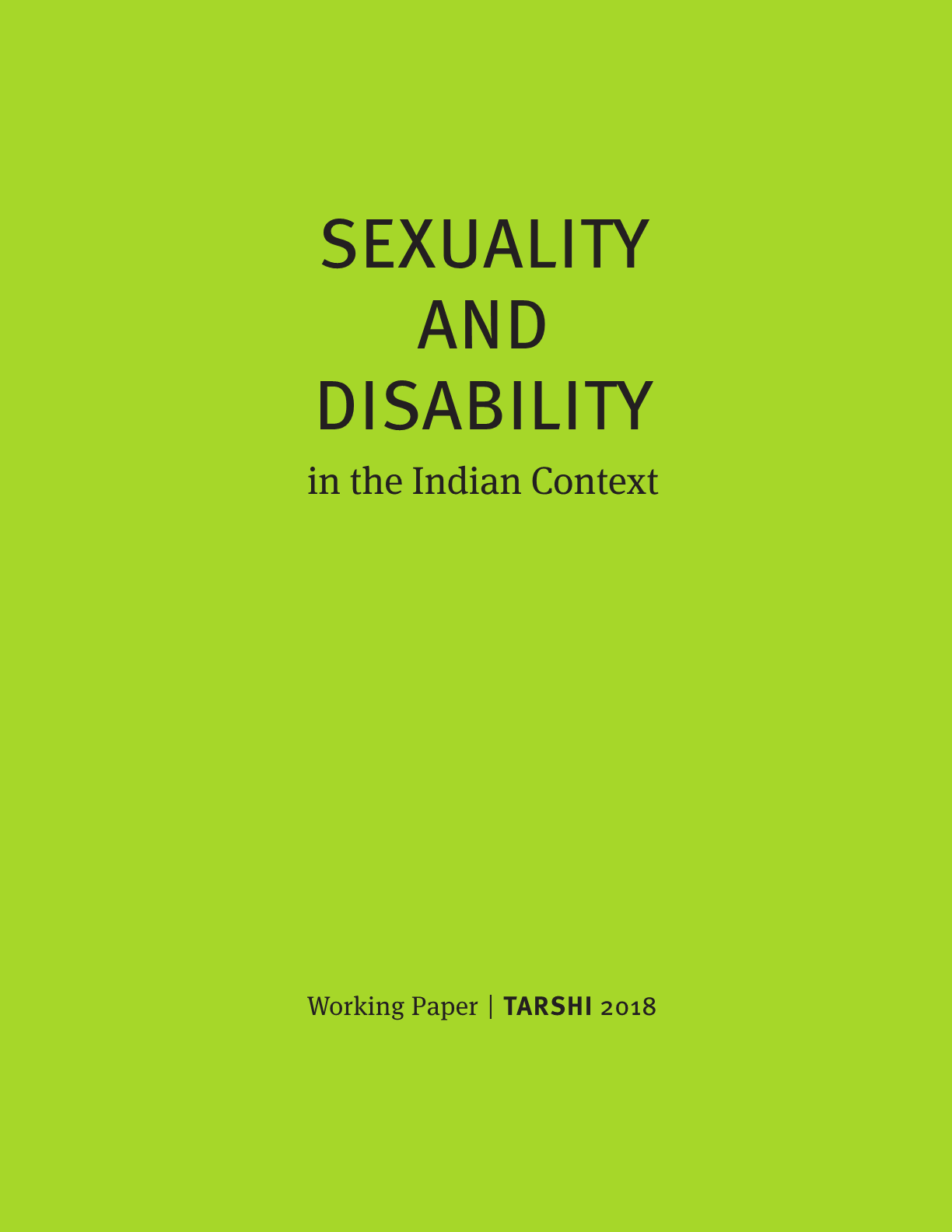 Sexuality and Disability