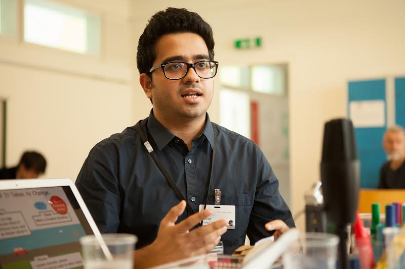 Picture of Anshul Tewari, the founder of Youth Ki Awaaz. He's wearing a black shirt and dark rimmed glasses