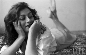 Hindi Movie Actor Madhubala in her Room- Photographed by James Burke for Life Magazine 1951