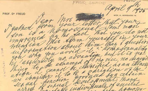 Picture of a letter written in Sigmund Freud's handwriting