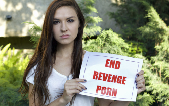 In Plainspeak English Audit In Plainspeak English Audit 100% 10 A white woman holding a paper that reads in red, caps, and bold, "End revenge porn." She has open hair, and wears a white tee shirt. Screen reader support enabled. A white woman holding a paper that reads in red, caps, and bold, "End revenge porn." She has open hair, and wears a white tee shirt.