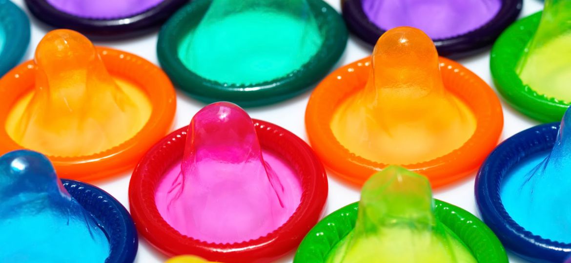 Coloured condoms.
