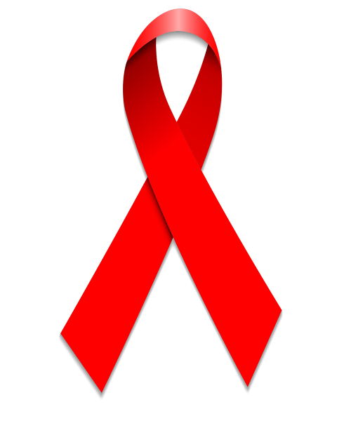 Red ribbon symbolising HIV and AIDS awareness