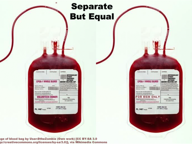 In Plainspeak English Audit In Plainspeak English Audit 100% 10 Two blood bags. On top is written "Separate but equal". Screen reader support enabled. Two blood bags. On top is written "Separate but equal".
