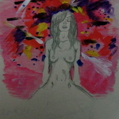 Pencil drawing of a naked woman. Her legs are spread apart, and she is having an orgasm. Screen reader support enabled. Pencil drawing of a naked woman. Her legs are spread apart, and she is having an orgasm.