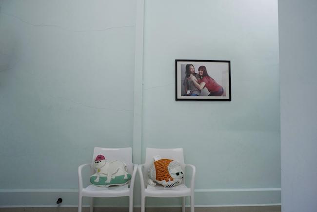 An urn containing the ashes of June's sister, Irene, who was also transgender. She passed away last year.