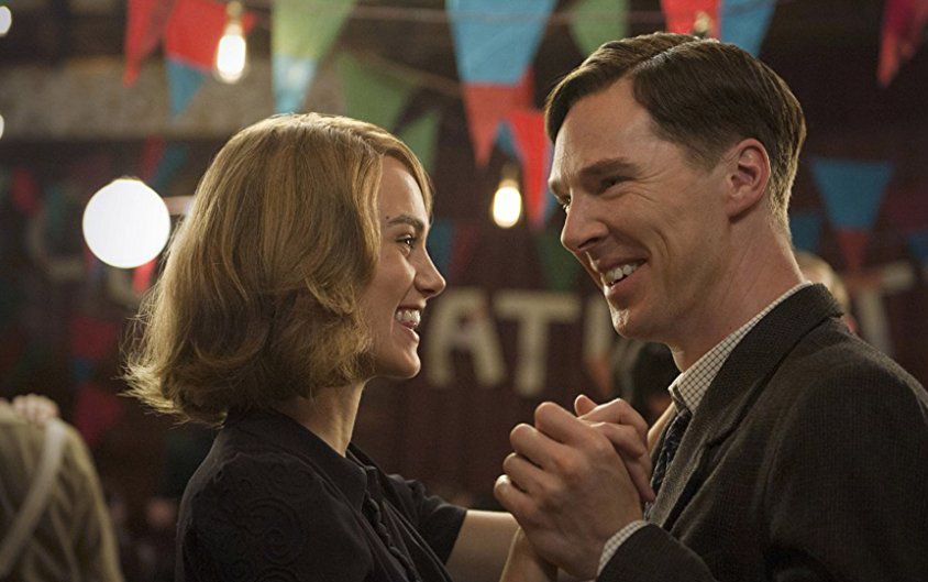 A still from the movie 'Imitation Game', featuring actors Benedict Cumberbatch and Keira Knightley dancing with each other