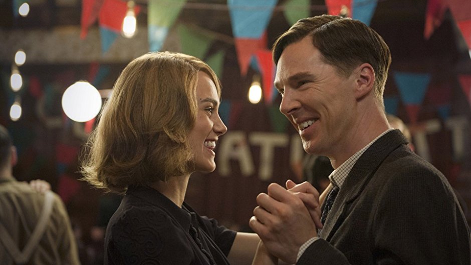 A still from the movie 'Imitation Game', featuring actors Benedict Cumberbatch and Keira Knightley dancing with each other