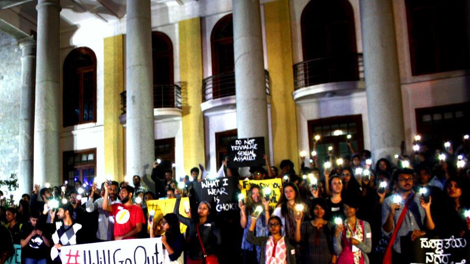 online activism: Women and men gathered for a protest in Bengaluru(Photo courtesy: Night in my Shining Armour)