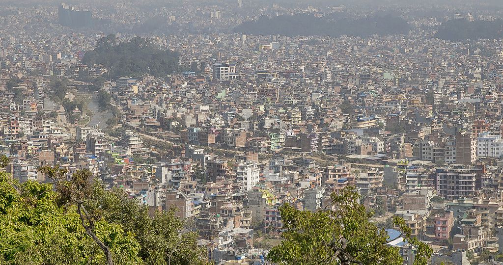 Bird's eye view of an urban city, full of buildings