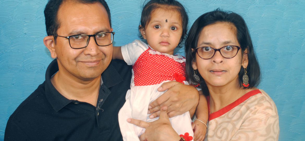 disability rights activist jeeja ghosh with her husband and daughter