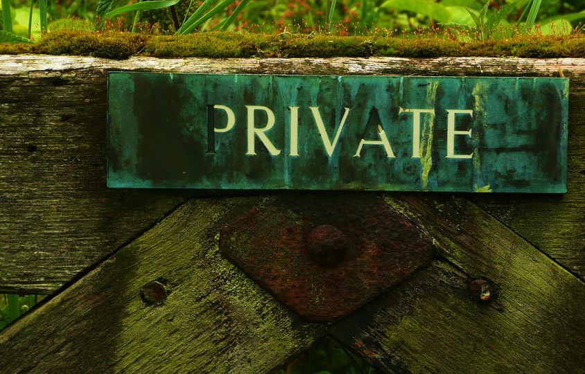 a signboard marked 'private'