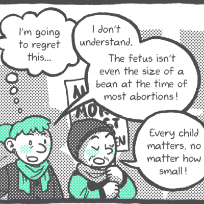 a still from everyday feminism's comic, 'the hypocrisy of pro-life rhetoric'