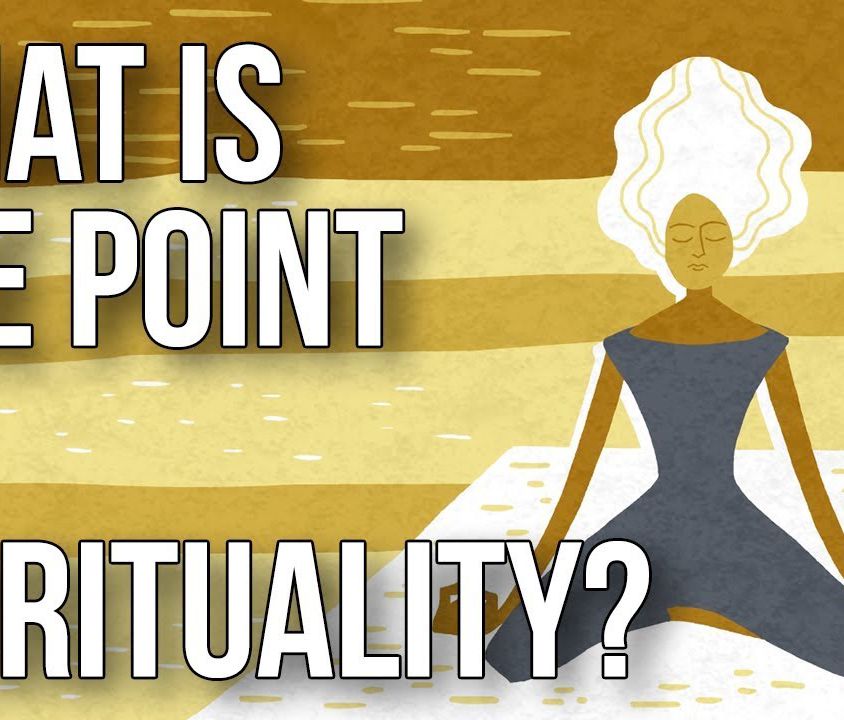 The title card of the video, "what is the point of spirituality?"