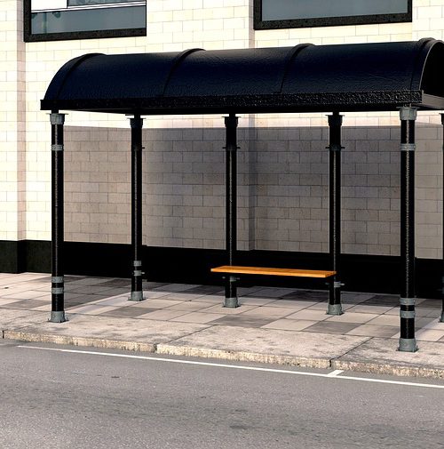 picture of an empty bus stop
