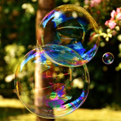 Image of two colourful bubbles