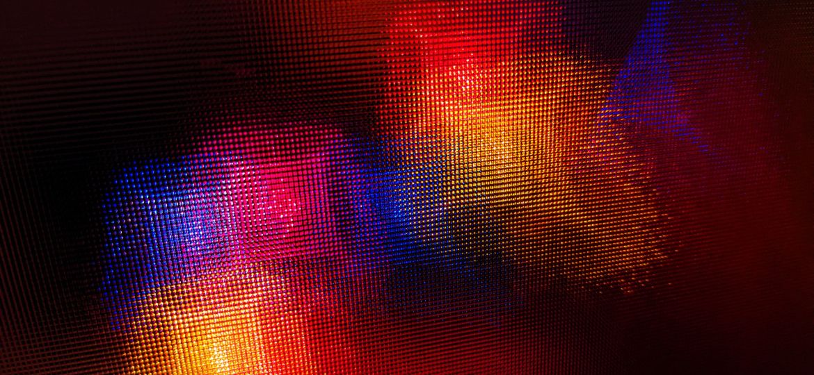 red and purple light digital pixelated wallpaper.