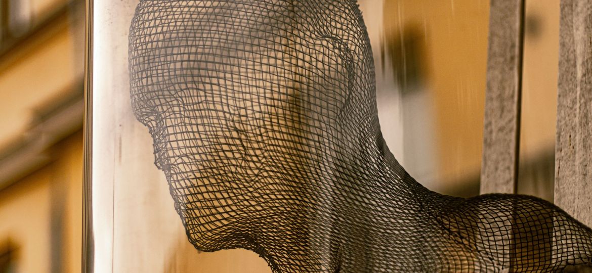 A black net that's shaped like a man