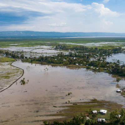 Flooded rural area in Kenya