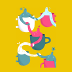 An illustration that plays on the word solidarity with different cups holding hands