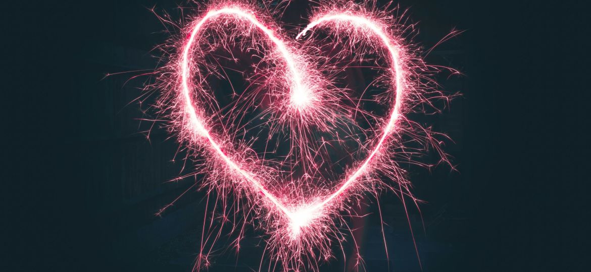 heart shaped pink sparklers photography