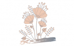 grey and light peach leaves